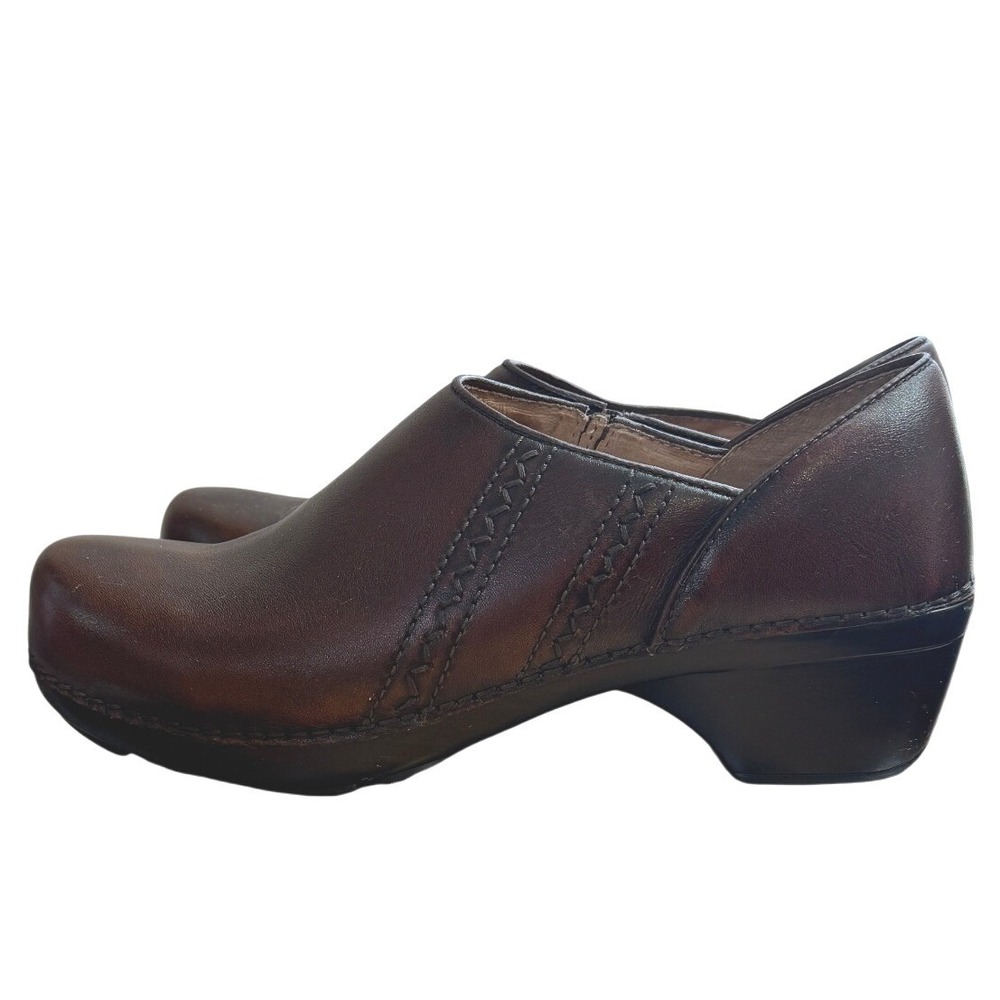 Dansko Leather Clogs Women Size 40 Brown Slip On Heeled Mules‎ 9807780200